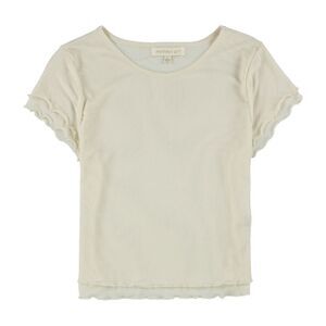 MADDEN GIRL Womens Lettuce Trim Knit Blouse, NWT